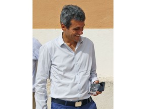 Portuguese tennis umpire Carlos Ramos attends the draw ahead of the Davis Cup semifinal matches between Croatia and United States in Zadar, Croatia, Thursday, Sept. 13, 2018. Ramos, the chair umpire who penalized Serena Williams a game in the U.S. Open final has been assigned to officiate the Davis Cup semifinal matches between the United States and Croatia.