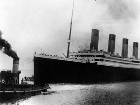 The British liner Titanic sails out of Southampton, England, at the start of its doomed voyage on April 10, 1912.