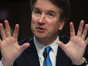 In this file photo taken on September 5, 2018; US Supreme Court nominee Brett Kavanaugh speaks on the second day of his confirmation hearing in front of the US Senate in Washington DC. -