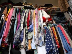 There is an art to decluttering and, yes, even this closet situation can be remedied.