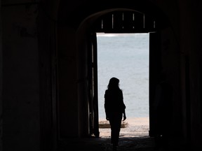 Melania Trump walks through the "Door of No Return" at the Cape Coast Castle.