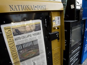 The newspaper boxes for the Post and the Globe in downtown Toronto in 2009.