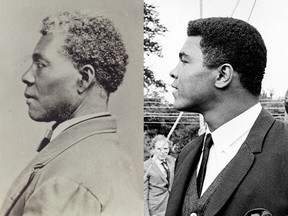 Archer Alexander, sometime between 1865 and 1875. Muhammad Ali in 1966.