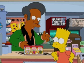 The Simpsons' Apu and Bart. After 28 years working behind the counter of Springfield's Kwik-E-Mart, Indian shopkeeper Apu is going to be dropped from The Simpsons, sources close to the programme have claimed.