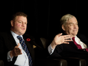 Barbara Kay writes that nobody better represents the buoyancy, boldness and brio of the Post in its early years than star columnist Mark Steyn (seen here with Conrad Black in 2012).