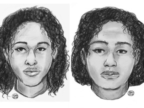 In this undated police sketch provided by the New York Police Department, sisters Rotana, left and Tala Farea are shown.