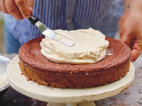 Applesauce Cake with Cream Cheese and Honey Frosting