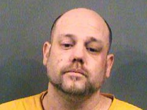FILE - This file photo provided by the Sedgwick County Sheriff's Office in Wichita, Kan., shows Stephen Bodine, of Wichita, who was convicted Wednesday, Oct. 24, 2018, of first-degree murder in the May 2017 killing of a 3-year-old Evan Brewer whose body was found encased in concrete in the laundry room of his home four months after his death. (Sedgwick County Sheriff's Office via AP, File)