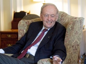 Former prime minister Jean Chretien participates in an interview promoting his new book in Ottawa on Friday, Oct. 5, 2018.