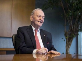 Former prime minister Jean Chretien participates in an interview, Tuesday, March 7, 2017 in Ottawa. The former prime minister predicts the furor over whether public servants should be banned from wearing religious symbols will eventually fade away as common sense prevails.