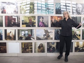 Photographer Annie Leibovitz speaks during her "WOMAN: New Portraits" exhibition at the ewz-Unterwerk Selnau in Zurich, Switzerland, Wednesday, Jan. 25, 2017. The Nova Scotia government says it won't be paying to help the Art Gallery of Nova Scotia exhibit pictures by famed American photographer Leibovitz.