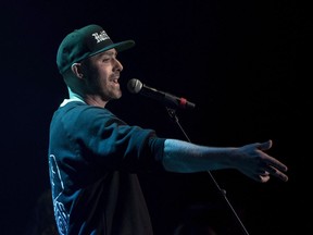 Classified performs at the 2018 East Coast Music Awards gala in Halifax on Thursday, May 3, 2018.