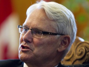 B.C. Premier Gordon Campbell speaks during a interview in his office in Victoria on February 14, 2011. The Manitoba government has hired former British Columbia premier Gordon Campbell to review two major hydro projects that have added billions of dollars to the provincial debt. Campbell will look at whether the Keeyask Generating Station and Bipole Three transmission line -- projects built under the former NDP government -- were built based on sound economics.