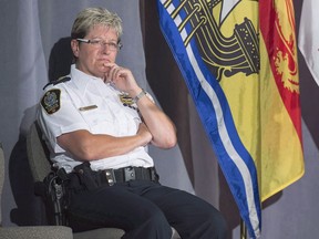 The Fredericton Police Force is bolstering its front line emergency response capabilities in the wake of a deadly summer shooting that claimed the lives of four people, including two police officers. Fredericton Police Chief Leanne Fitch attends a news conference in Fredericton on Friday, Aug. 10, 2018. Fitch says that although the pain of the loss is still very fresh, the force has to adjust the way it delivers services to adapt to a "post-August 10" reality.