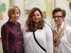 The Centre for Addictions and Mental Health Foundation president and CEO Deborah Gillis, CAMH Scientist Dr. Sophie Soklaridis and CAMH president and CEO Dr. Catherine Zahn pose in an undated handout photo.