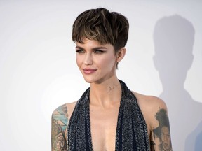 This May 17, 2018 file photo shows actress Ruby Rose at the amfAR, Cinema Against AIDS, benefit during the Cannes Film Festival, in Cap d'Antibes, southern France.