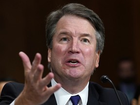 Supreme Court nominee Brett Kavanaugh testifies before the Senate Judiciary Committee on Capitol Hill in Washington, Thursday, Sept. 27, 2018.