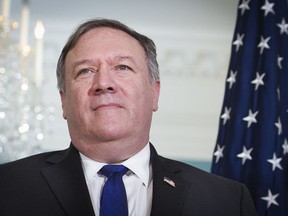 Secretary of State Mike Pompeo meets Pakistani Foreign Minister Makhdoom Shah Mahmood Qureshi at the State Department in Washington, Tuesday, Oct. 2, 2018. Pompeo is heading back to North Korea for another round of talks aimed at getting Kim Jong Un to give up nuclear weapons.