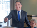Coalition Avenir du Quebec leader Francois Legault casts his ballot on Oct. 1, 2018, in L'Assomption, Que.