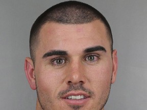 In this undated photo provided by the Arapahoe County Sheriff's Office is Chad Kelly. Engelwood, Colorado police say the Denver Broncos' backup quarterback was arrested early Tuesday, Oct. 23, 2018, on suspicion of criminal trespass into a home in Englewood. (Arapahoe County Sheriff's Office via AP)