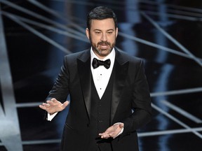FILE - In this Feb. 26, 2017 file photo, host Jimmy Kimmel appears at the Oscars in Los Angeles. Kimmel will see a dream come true next spring when he opens a comedy club in Las Vegas. He will make regular appearances and also give up-and-coming comics a chance to hone their talents before a live audience.