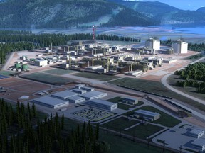 A rendering of the northwest side of the LNG Canada project.