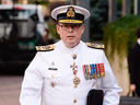 Vice-Admiral Mark Norman arrives at an Ottawa courthouse on Sept. 4, 2018.