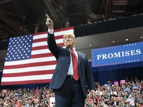 President Donald Trump makes his second visit to Minnesota, with a rally on Thursday, Oct. 4, 2018, in Rochester, Minn.