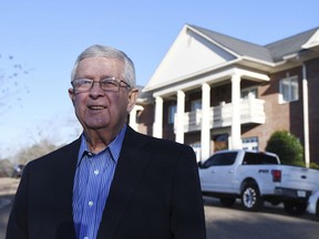 FILE - In this Jan. 2017 photo, Ed Meek poses for a photo in Oxford, Miss.  After a Facebook post by Meek, a prominent University of Mississippi donor was denounced as racist, some professors say the university should rename its journalism school for an African-American journalist who crusaded against lynching.