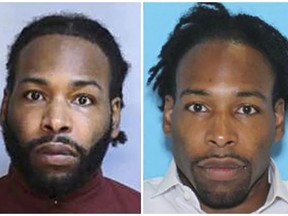FILE - This combination of undated photos provided by the Montgomery County District Attorney's Office in Norristown, Pa., shows Jonathan Wesley Harris, of Johnstown, Pa.  Harris is accused of strangling Christina Carlin-Kraft in one of Philadelphia's affluent suburbs.  He arrived for a preliminary hearing on murder charges, Friday, Oct. 5, 2018 in Ardmore, Pa.