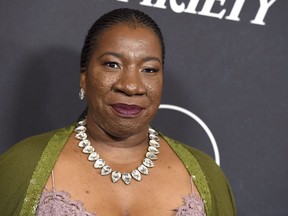FILE - In this Oct. 12, 2018 file photo, #MeToo founder Tarana Burke arrives at Variety's Power of Women event in Beverly Hills, Calif. Eight groups across the nation have been awarded funding from the New York Women's Foundation for their efforts to fight sexual violence. The groups in this first round of funding, chosen in consultation with Burke, are focused on underserved communities such as communities of color, immigrant communities and LGBTQ people.