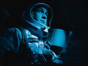 This image released by Universal Pictures shows Ryan Gosling in a scene from "First Man."
