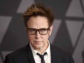 FILE - In this Nov. 11, 2017 file photo, director James Gunn arrives at the 9th annual Governors Awards in Los Angeles. Warner Bros. on Tuesday confirmed that Gunn will write the script to the studio's next "Suicide Squad" installment. In July, Disney fired Gunn from the "Guardians" franchise he shepherded after jokes he wrote involving rape and pedophilia on Twitter from 2009-2012 resurfaced.