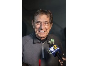 Former New York Jet Joe Namath attends the New York Jets Super Bowl III 50th anniversary dinner at MetLife Stadium on Saturday, Oct. 13, 2018, in East Rutherford, N.J.