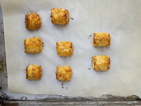 This November 2017 photo shows riced cauliflower tater tots in New York. This dish is from a recipe by Katie Workman.
