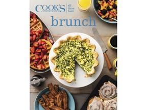 This image provided by America's Test Kitchen in September 2018 shows the cover for the cookbook "All-Time Best Brunch." It includes a recipe for classic buttermilk pancakes. (America's Test Kitchen via AP)