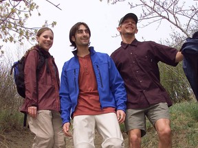Models wearing Mountain Equipment Co-op gear in a 2002 photo.