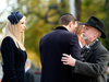 Jared Kushner and Ivanka Trump greet Tree of Life Rabbi Jeffrey Myers, right, as they arrive outside Pittsburgh’s Tree of Life Synagogue in Pittsburgh, Oct. 30, 2018.