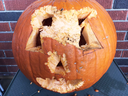 A pumpkin savaged by squirrels in Toronto. It's unclear whether such attacks are happening more frequently or not.