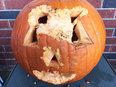 A pumpkin savaged by squirrels in Toronto. It's unclear whether such attacks are happening more frequently or not.