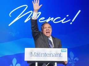 Coalition Avenir du Quebec leader Francois Legault speaks to supporters after winning the provincial election Monday, October 1, 2018 in Quebec City, Que.THE CANADIAN PRESS/Ryan Remiorz