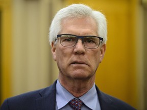 International Trade Diversification Minister Jim Carr arrives to a senate committee on foreign affairs and international trade on Parliament Hill in Ottawa on Thursday, Oct. 18, 2018.