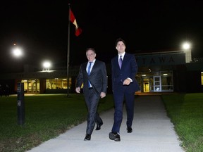 Prime Minister Justin Trudeau and Premier-designate of Quebec Francois Legault depart Ottawa on Tuesday, Oct. 9, 2018., for Yerevan, Armenia, where they will attend the Francophonie Summit.