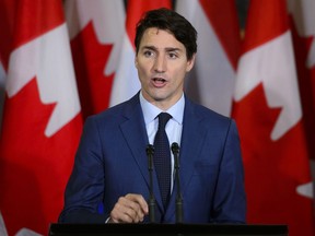 Prime Minister Justin Trudeau answered a question during a joint press conference with Prime Minister of the Netherlands Mark Rutte on Parliament Hill in Ottawa on Thursday, Oct. 25, 2018.