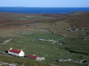 An Isolated house on Foula Island in the Shetland Archipelago is seen in this undated photo.