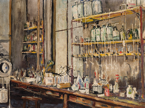 Nobel laureate Frederick Banting painted The Lab late on a winter's night in 1925 at the University of Toronto facility where he and Charles Best had discovered insulin just a few years prior.