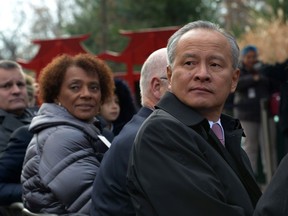 Cui Tiankai, the Chinese ambassador to the United States, at a ceremony celebrating the 100th day in the life of a panda cub at the National Zoo in Washington, D.C., in December 2013.