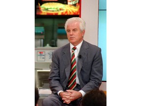 FILE -- OBIT - In this June 7, 1999 file photo, Gilberto Benetton attends the inauguration of the first Italian Burger King store in Milan, Italy. Gilberto Benetton, co-founder of the Benetton Group, died Monday, Oct. 22, 2018.