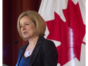 Alberta Premier Rachel Notley delivers a speech in Ottawa, Wednesday November 28, 2018.