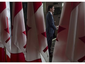 Canadian Prime Minister Justin Trudeau speaks during a news conference following the APEC Summit in Port Moresby, Papua New Guinea, Sunday, Nov. 18, 2018.